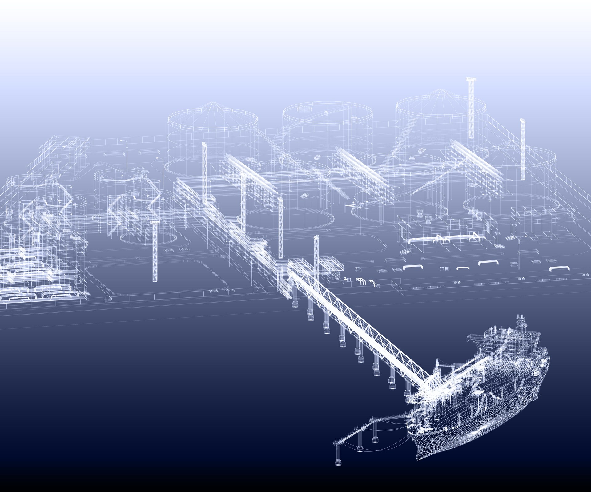 Scheme of the Seaport. 3D-rendering.